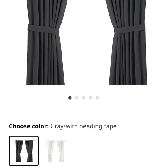 IKEA Dark Gray Curtains - Picture 1 of 4